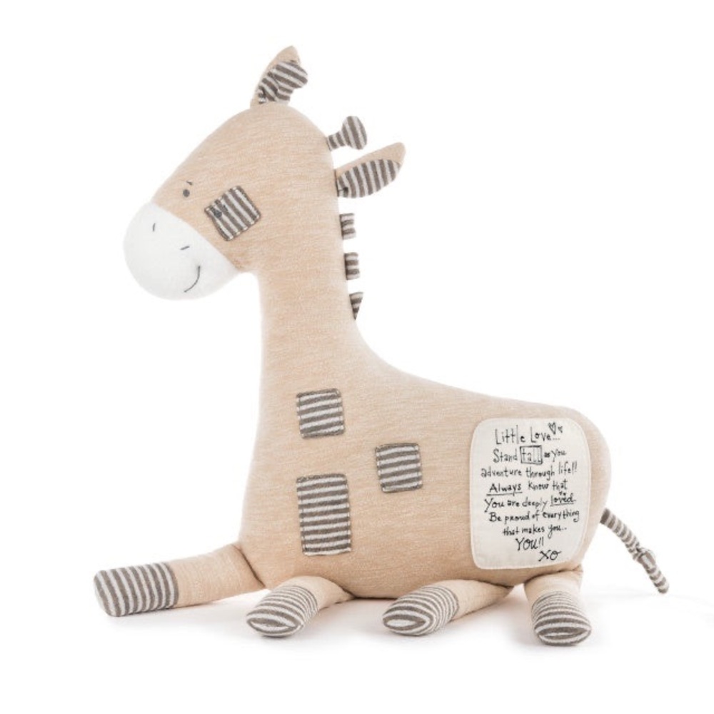 Demdaco Noah’s Ark Stand Tall Tan and White Inspirational Plush Baby Nursery